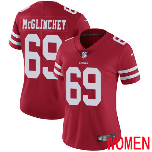 San Francisco 49ers Limited Red Women Mike McGlinchey Home NFL Jersey #69 Vapor Untouchable